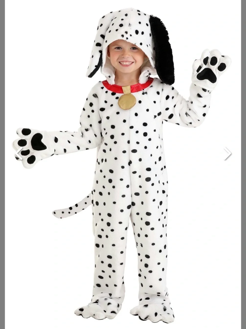 NWT Plush Dalmatian Dog Kids Costume - White & Black